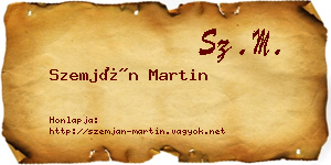 Szemján Martin névjegykártya