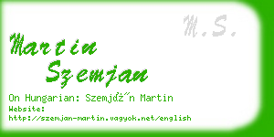 martin szemjan business card